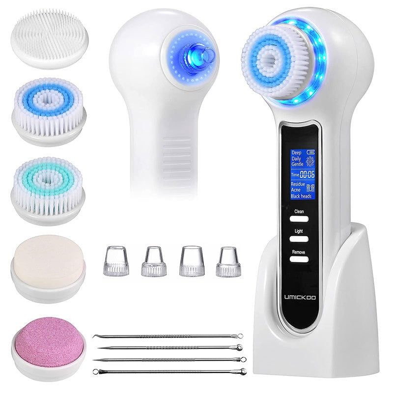 Limpiador facial eléctrico 3 en 1, máquina de cepillo facial con vibración sónica, cepillo de limpieza facial impermeable