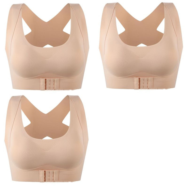 1pcs/2pcs/3pcs Women Bras For Women Push Up Bra Posture Corrector Bralette Front Closure