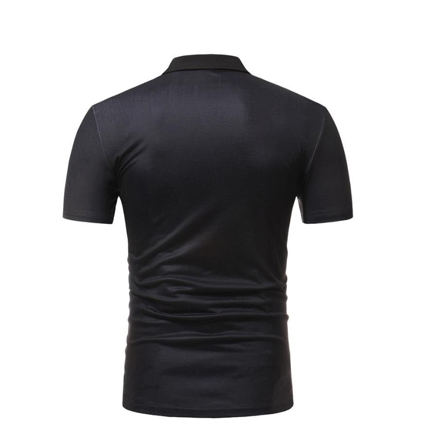 Camiseta para hombre estilo africano Comf Slim Fit manga corta impresa