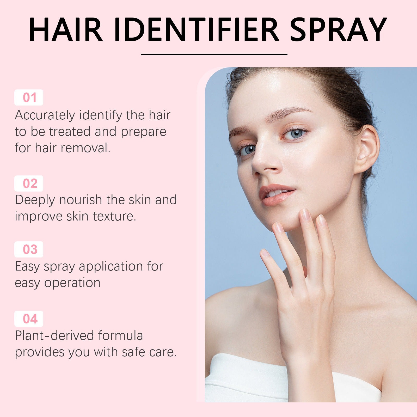 Jaysuing100ml Hair Identifier Spray For Face Shaving Mild Formula Face Spray Hair Removal Effective Spray Hair Remover Face Hair