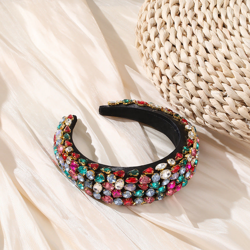 Baroque Hand Made Pearl Beading Gemstone Retro Luxury Hairbands