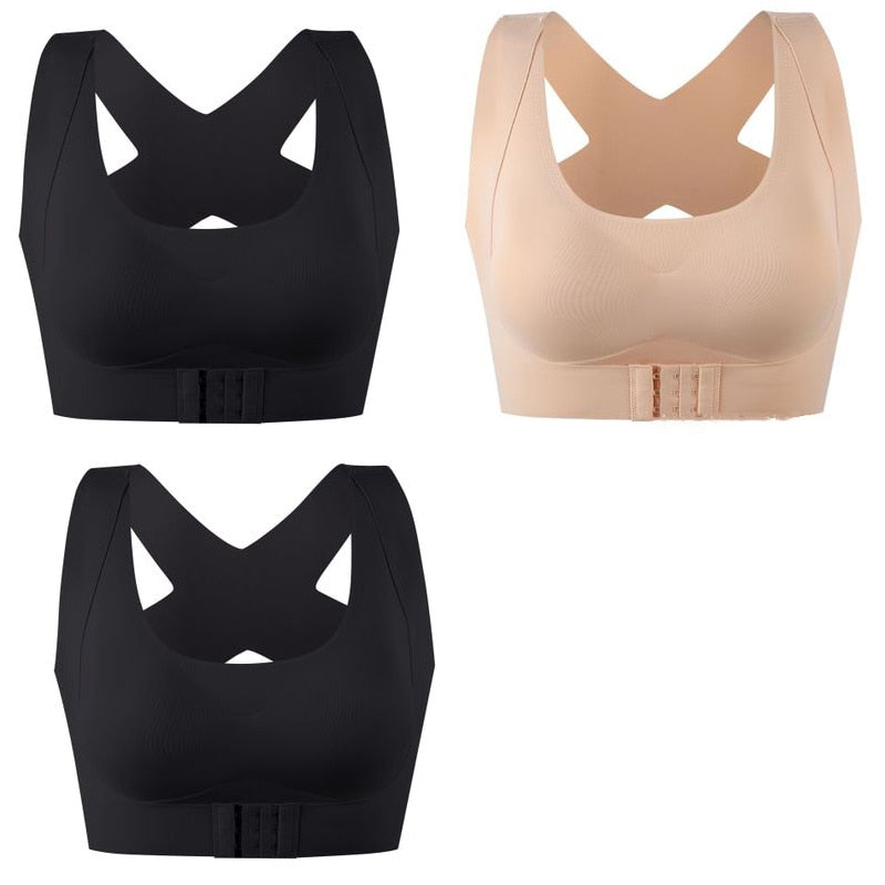 1pcs/2pcs/3pcs Women Bras For Women Push Up Bra Posture Corrector Bralette Front Closure