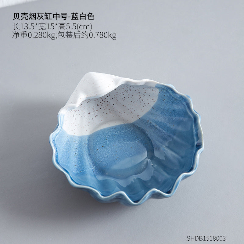 Nordic ins creative shell shape ceramic ashtray