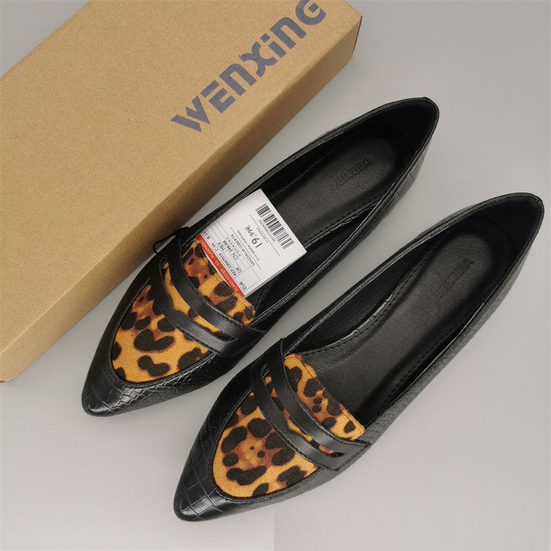 Nuevos mocasines con estampado de piel de serpiente a la moda, zapatos planos perezosos para mujer, leopardo