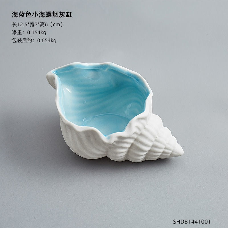 Nordic ins creative shell shape ceramic ashtray