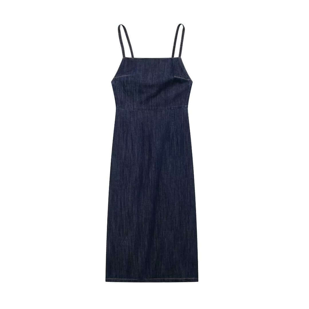 Women's street fashion denim camisole dress