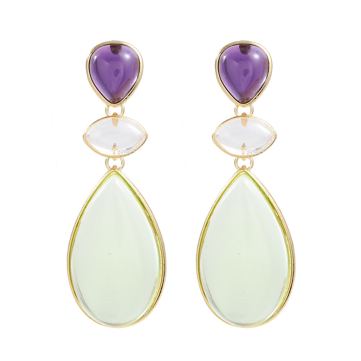 Pendientes para mujer, pendientes de fiesta de moda en forma de gota de color Morandi, joyería