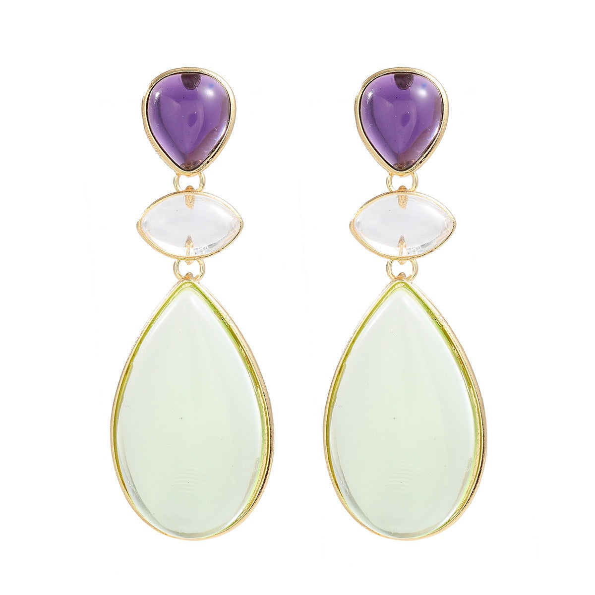 Earrings for women trendy party drop-shaped Morandi color earrings jewelry