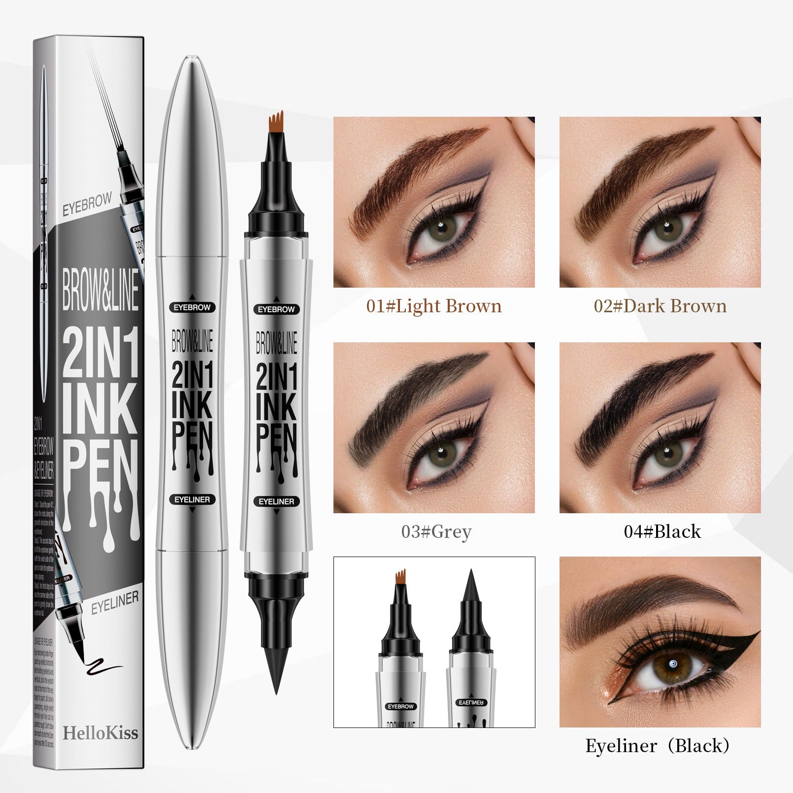 Hellokiss Eyeliner and eyebrow pencil 2 in 1