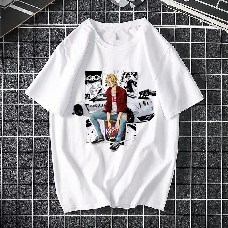 Camiseta estampada de ONE PIECE Pirate King Luffy de cuarto grado, camiseta fina de manga corta de Anime