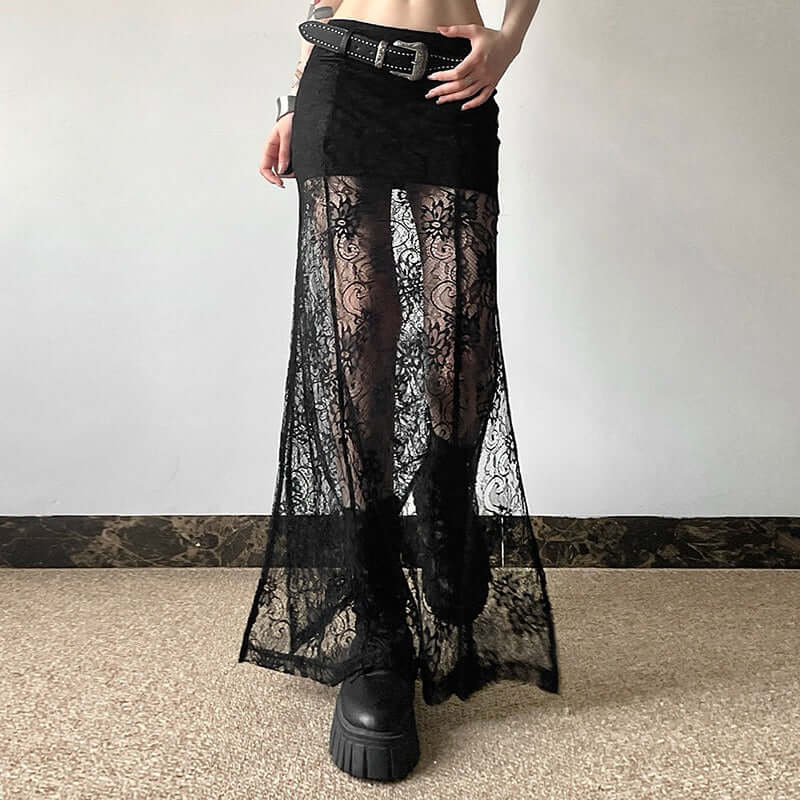 New Women's Solid Color Slim Fit Bag Hip Street Fashion High Waist Mesh Half skirt