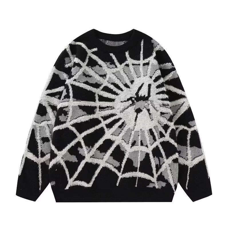 Spider Jacquard Round Neck Sweater Men's and Women's