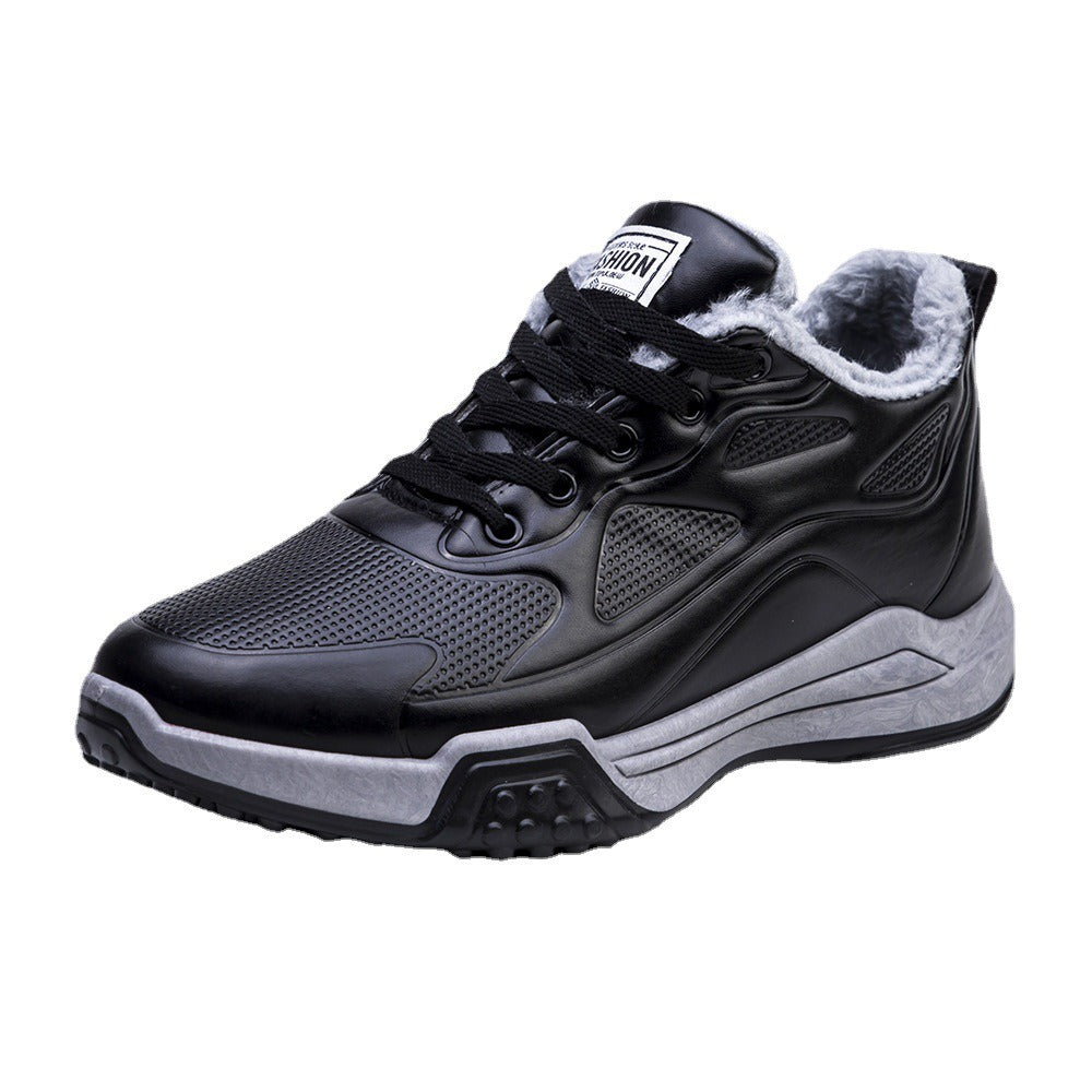 Men's Winter New Thickened Thermal Leather Shoes Fashion Korean Leather