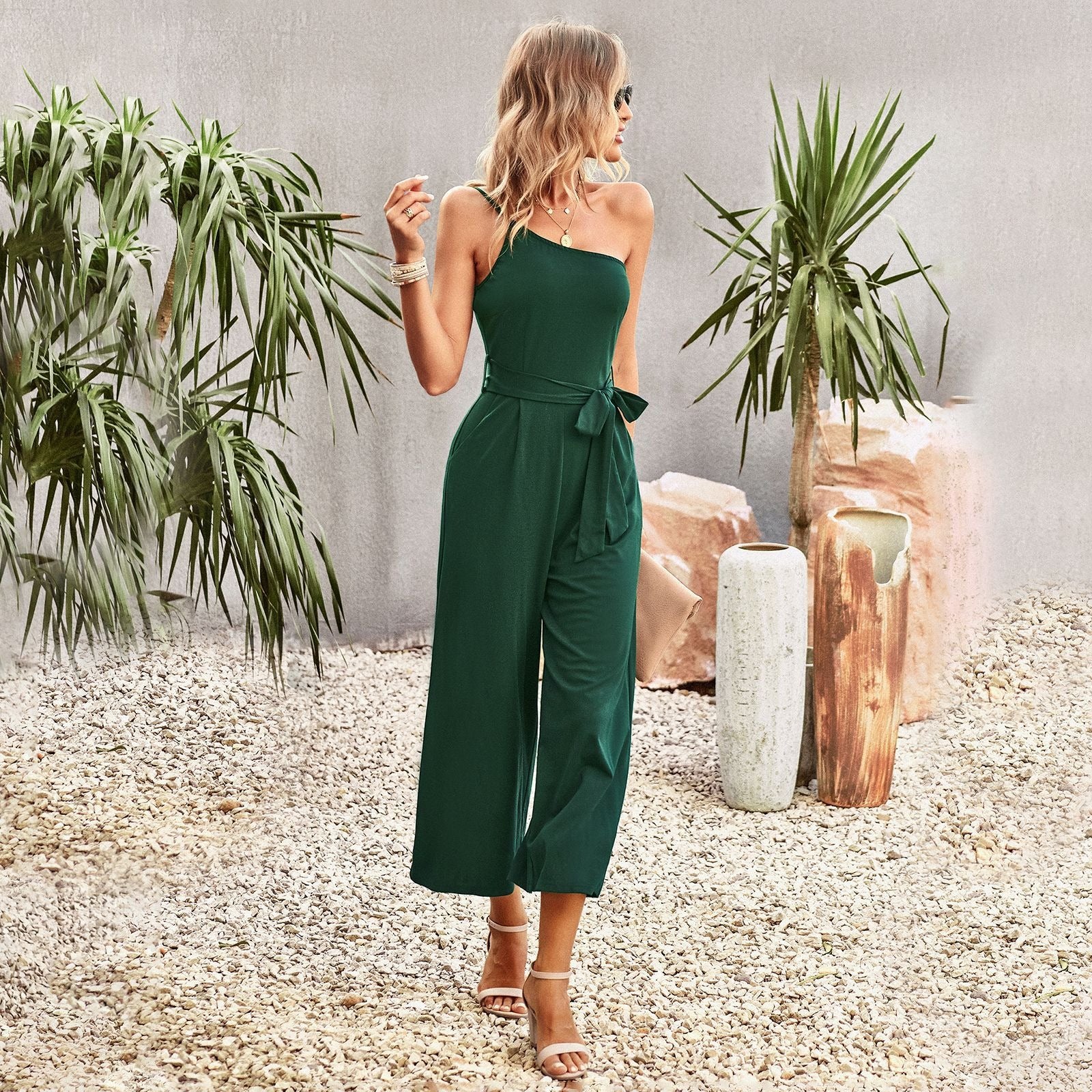 Off-shoulder Strapping Jumpsuit Women's