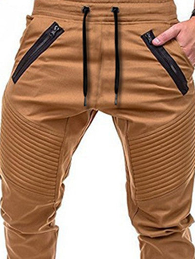 Pantalones jogger con cordón y cremallera