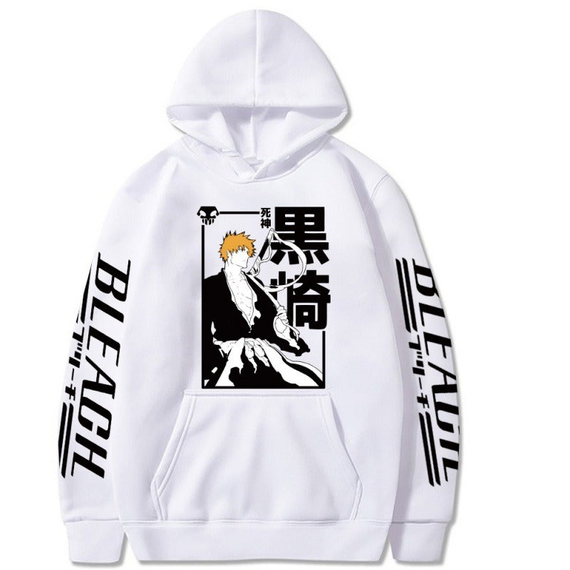 Shinigami Kurosaki Ichigo Estampado de anime acolchado con sudadera con capucha Sudadera con capucha de anime