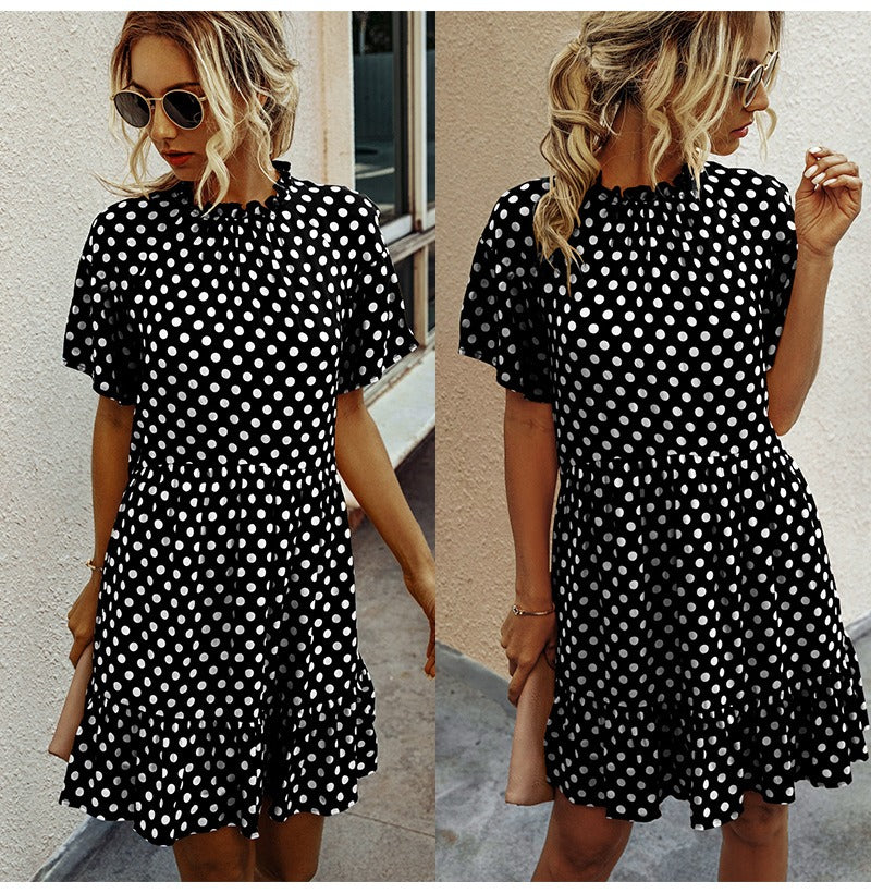 Vestido de mujer estilo occidental de lunares de moda de verano