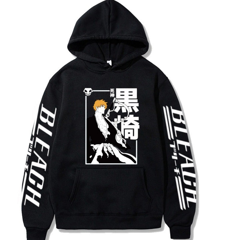 Shinigami Kurosaki Ichigo Estampado de anime acolchado con sudadera con capucha Sudadera con capucha de anime