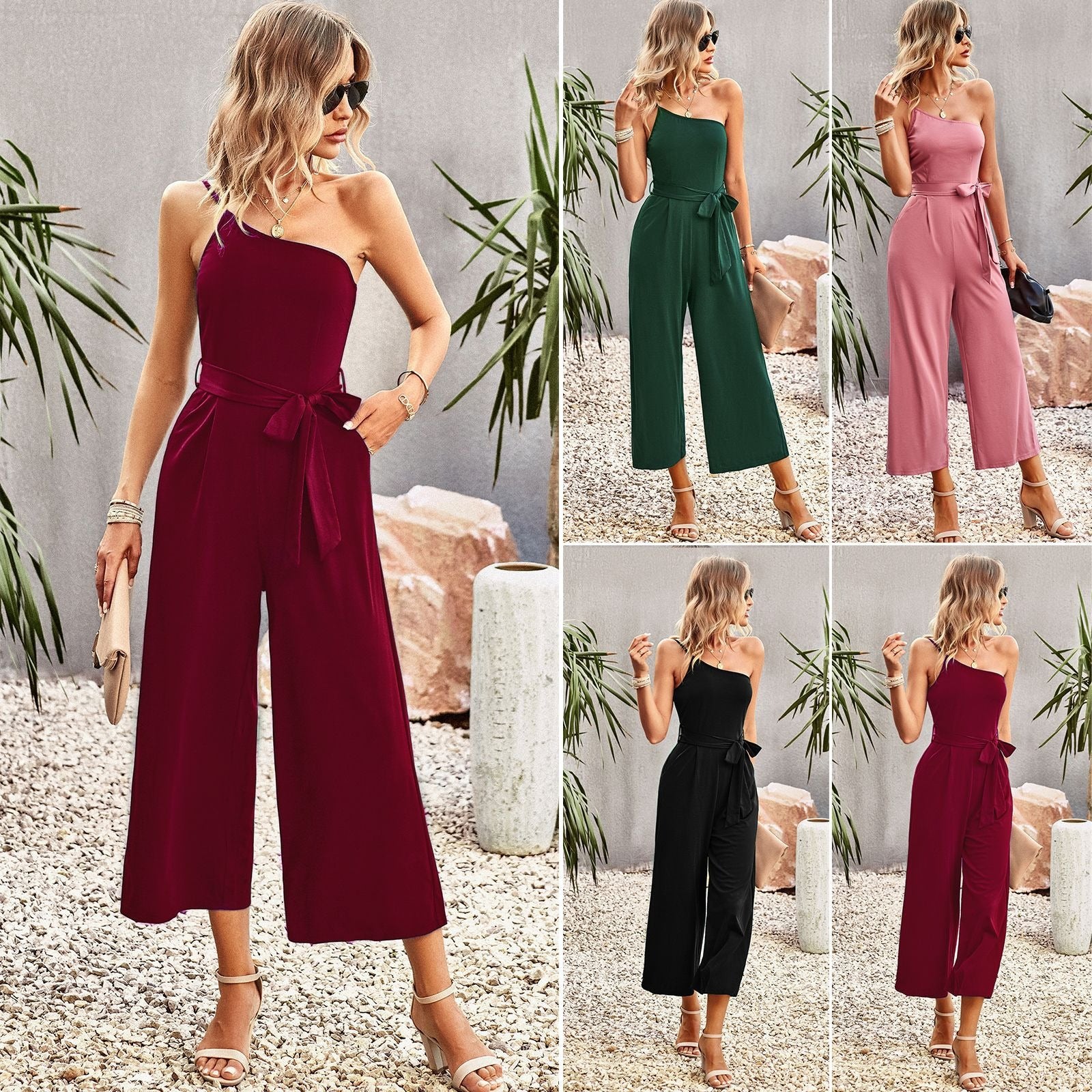 Off-shoulder Strapping Jumpsuit Women's