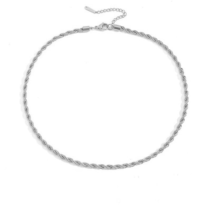 Twist Chain Stainless Steel Necklace 3mm/4mm