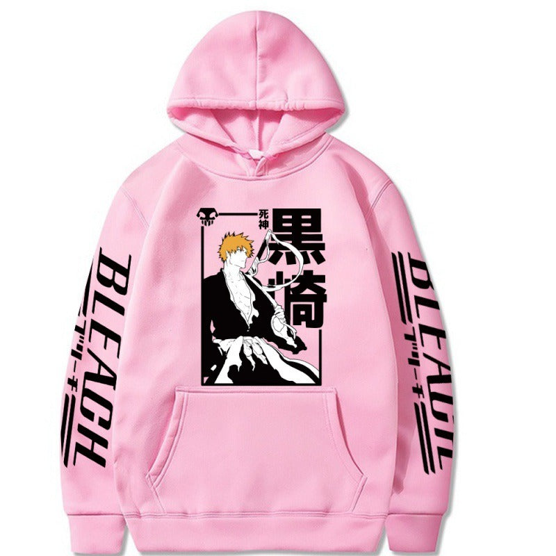 Shinigami Kurosaki Ichigo Anime Print  Padded With Hooded Hoodie Anime Hoodie