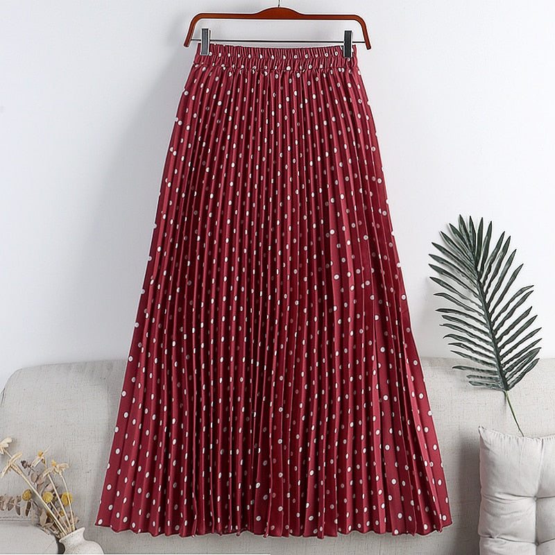 Croysier Skirts Women's Elegant Vintage Pleated Skirt