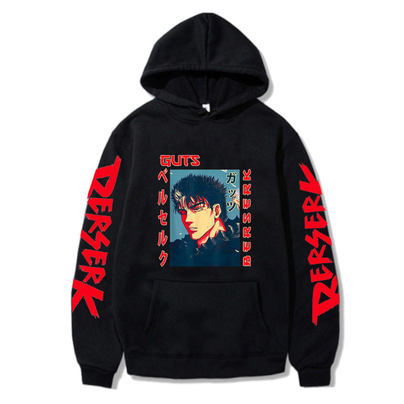 Sudadera deportiva con capucha de lana para otoño e invierno, periférico de Anime Berserk Sword Wind Saga 