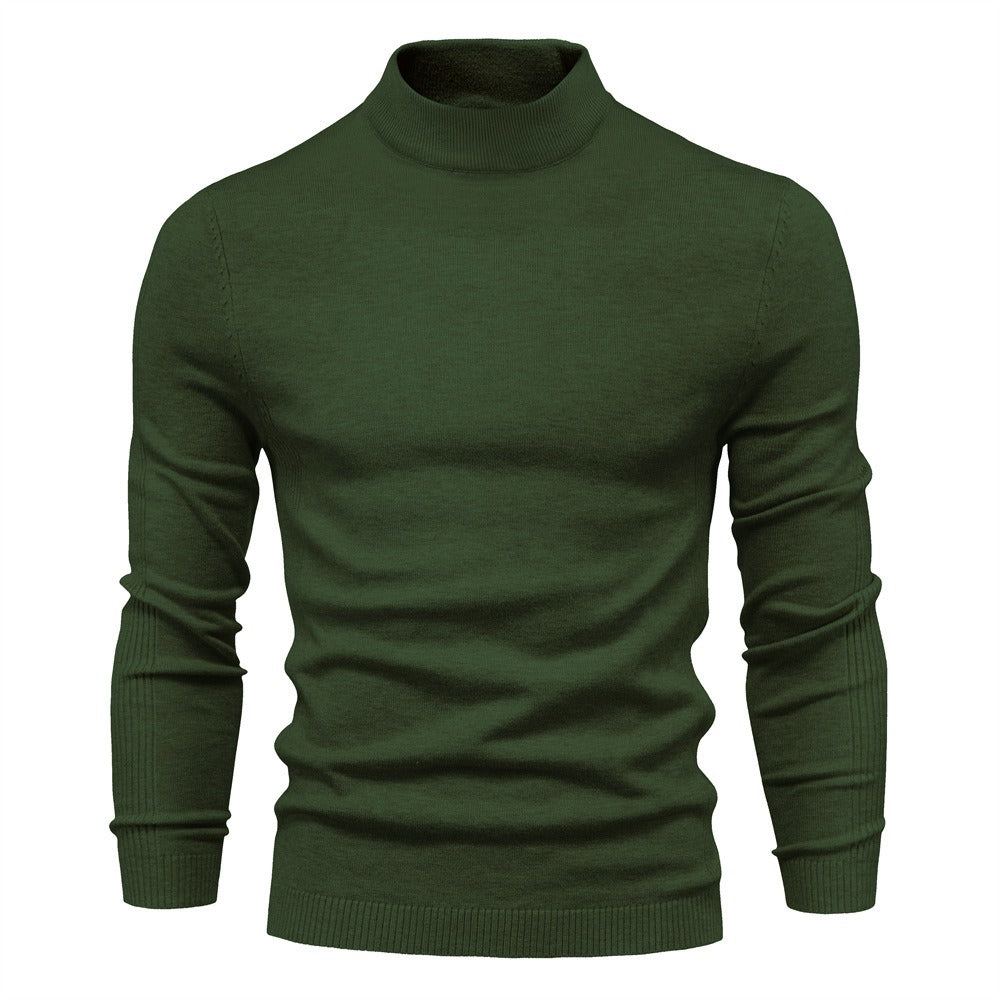 Thermal Sweater Men's Medium Neck Slim Fit Multicolor Knitwear