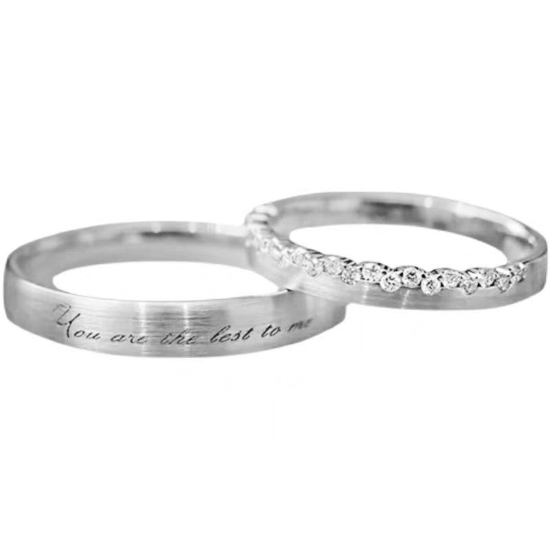 Anillos de pareja de plata S925 para hombres y mujeres