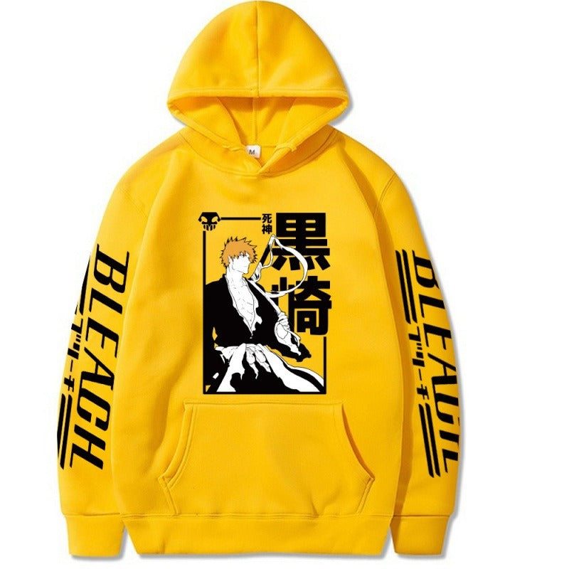 Shinigami Kurosaki Ichigo Estampado de anime acolchado con sudadera con capucha Sudadera con capucha de anime