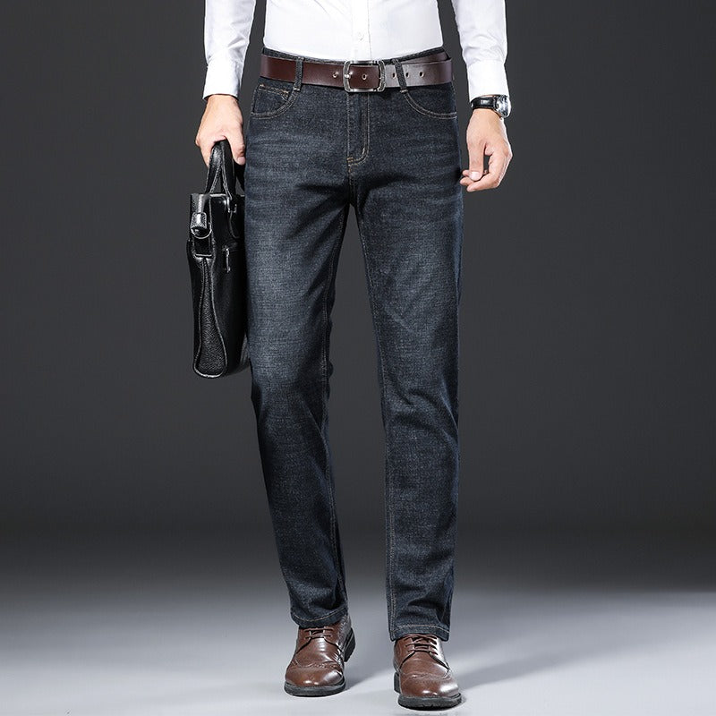 Jeans casuales de felpa para hombres