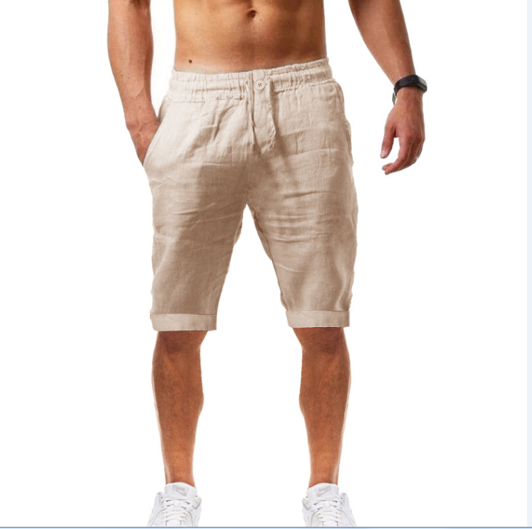 Pantalones cortos de algodón deportivos casuales de verano para hombres 