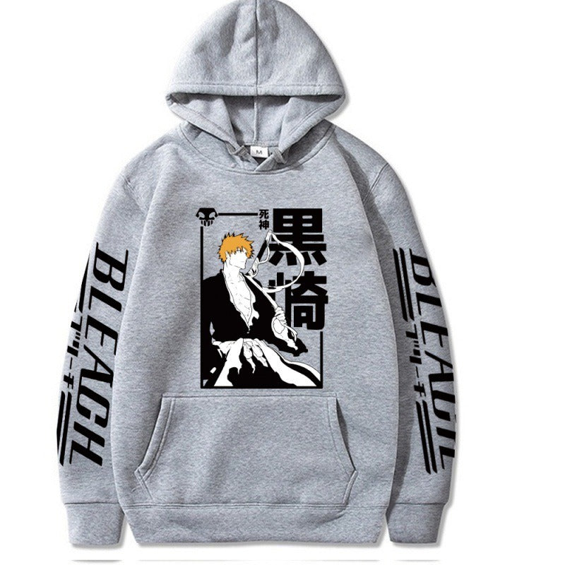 Shinigami Kurosaki Ichigo Estampado de anime acolchado con sudadera con capucha Sudadera con capucha de anime