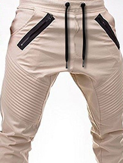 Pantalones jogger con cordón y cremallera