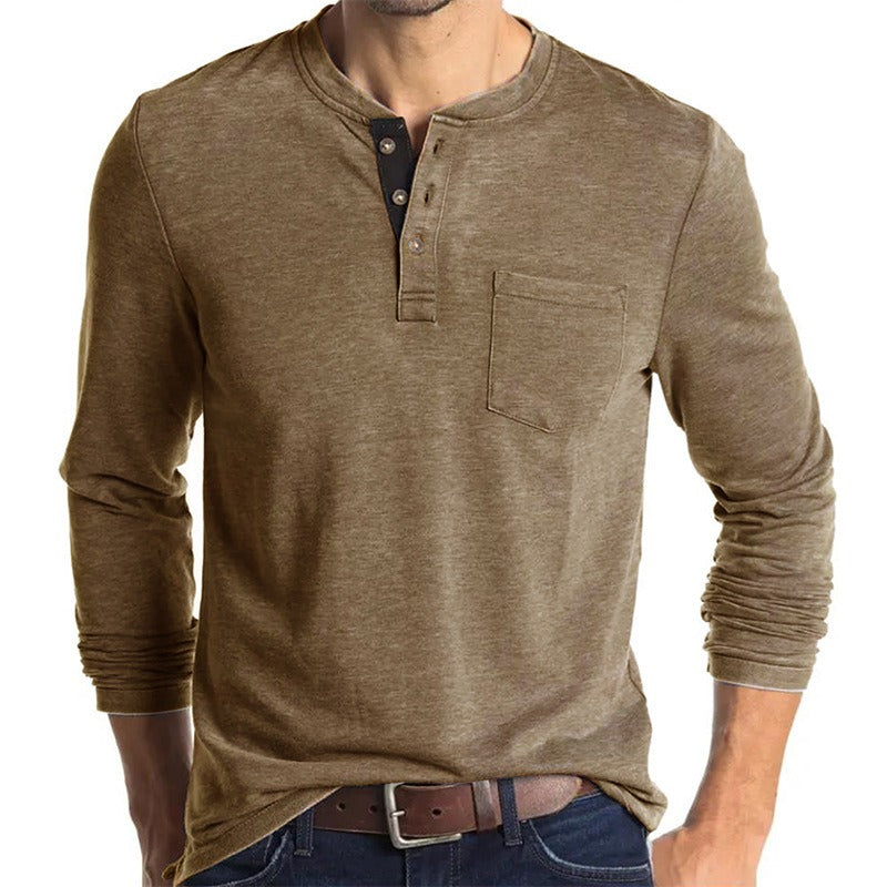 Men's Long Sleeved Round Neck T-Shirt