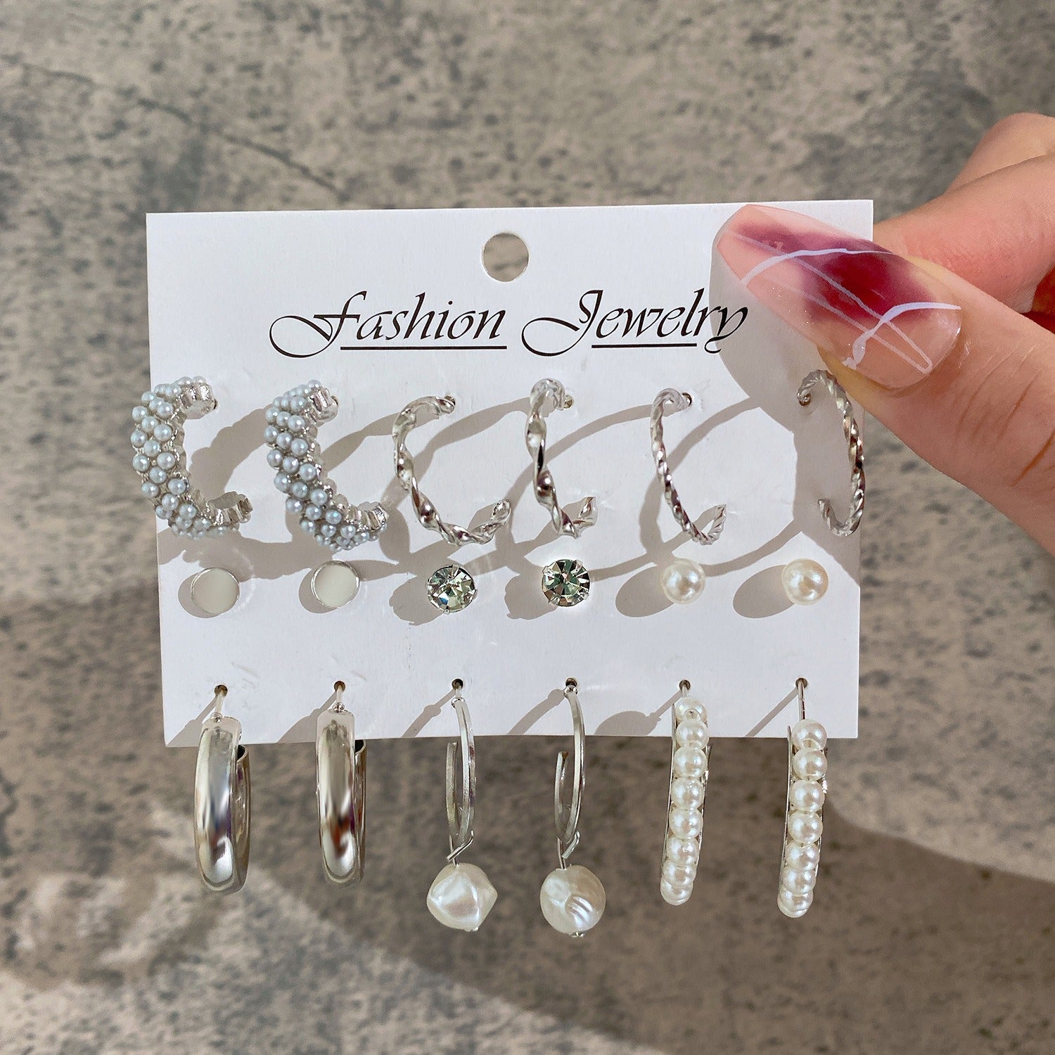 Pearl Ladies Earrings Set