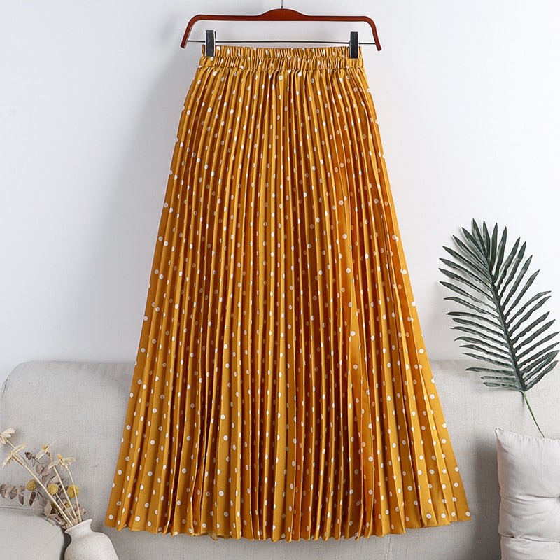 Croysier Skirts Women's Elegant Vintage Pleated Skirt