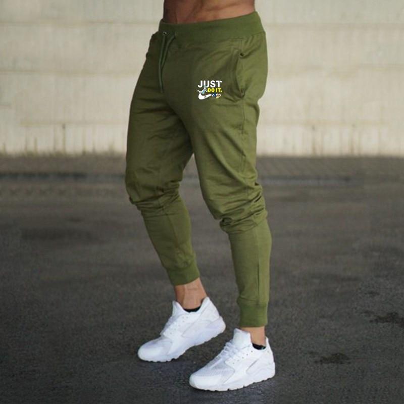 Men Joggers Casual Sweatpants navy green