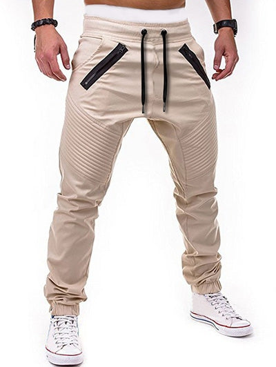 Pantalones jogger con cordón y cremallera