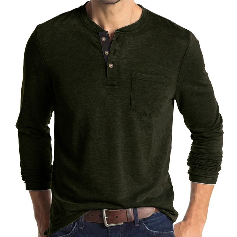 Men's Long Sleeved Round Neck T-Shirt