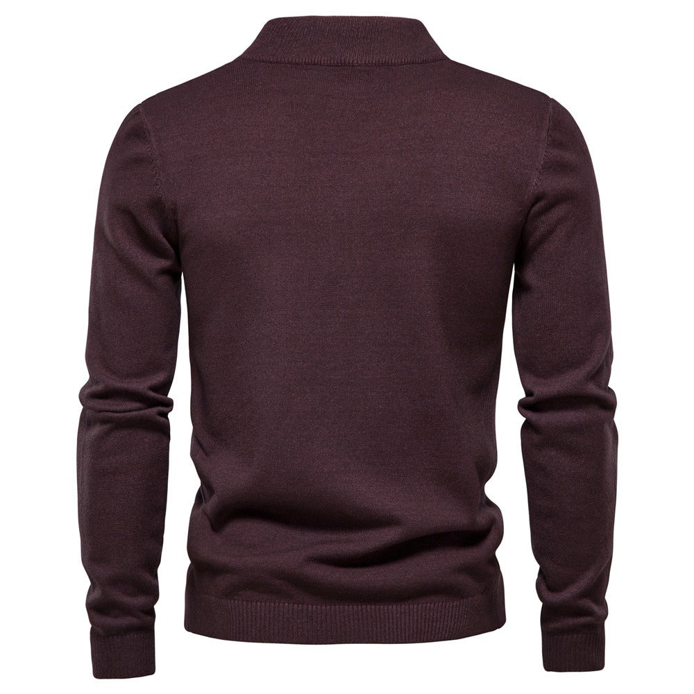 Thermal Sweater Men's Medium Neck Slim Fit Multicolor Knitwear