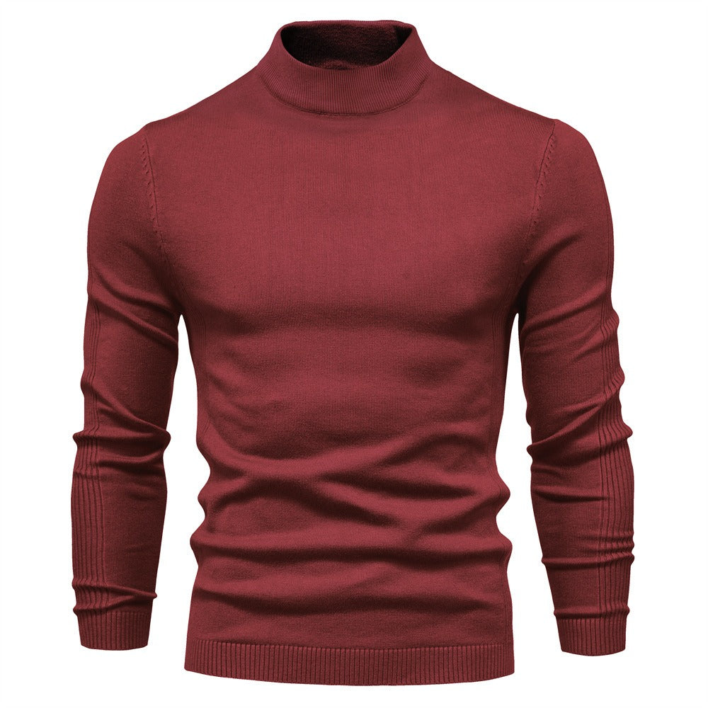 Thermal Sweater Men's Medium Neck Slim Fit Multicolor Knitwear