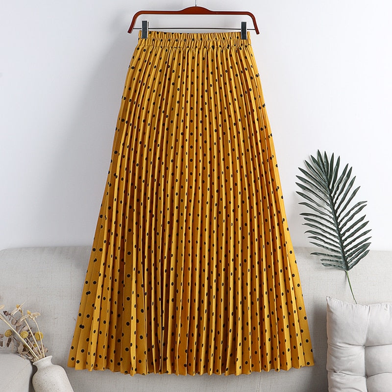 Croysier Skirts Women's Elegant Vintage Pleated Skirt