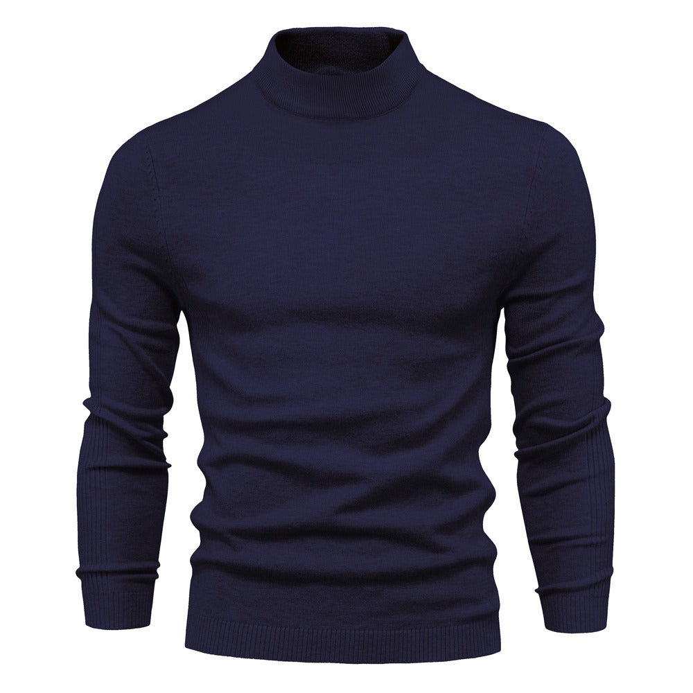 Thermal Sweater Men's Medium Neck Slim Fit Multicolor Knitwear