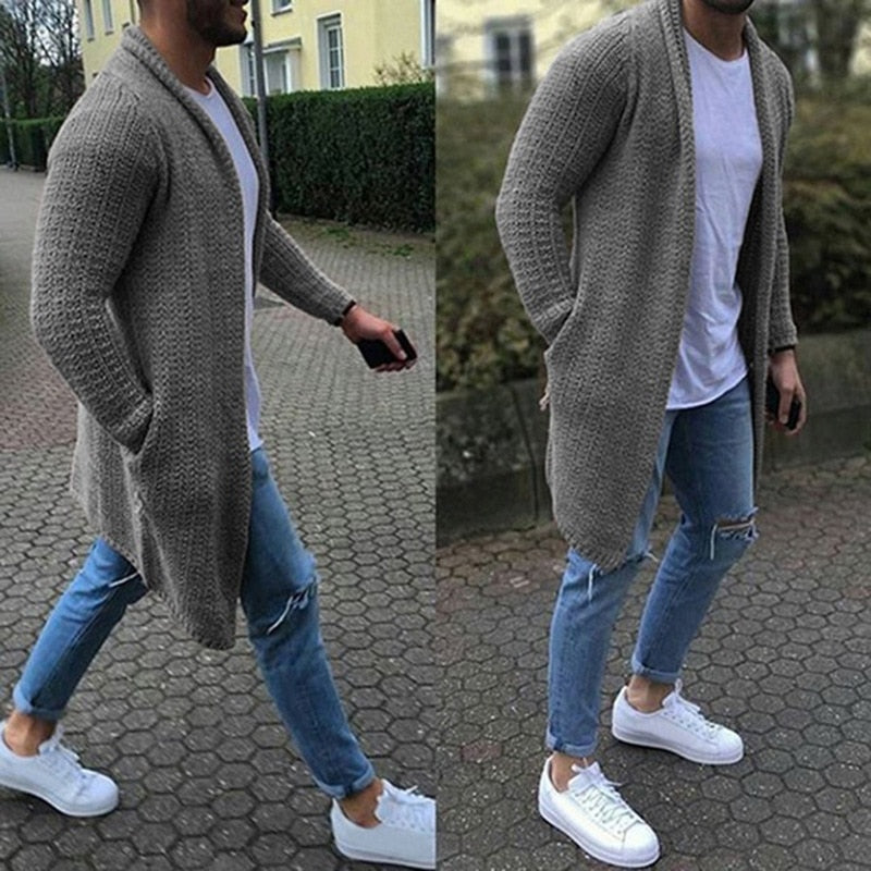 Mens Wool Knitted Cardigan With Spacious Pocket