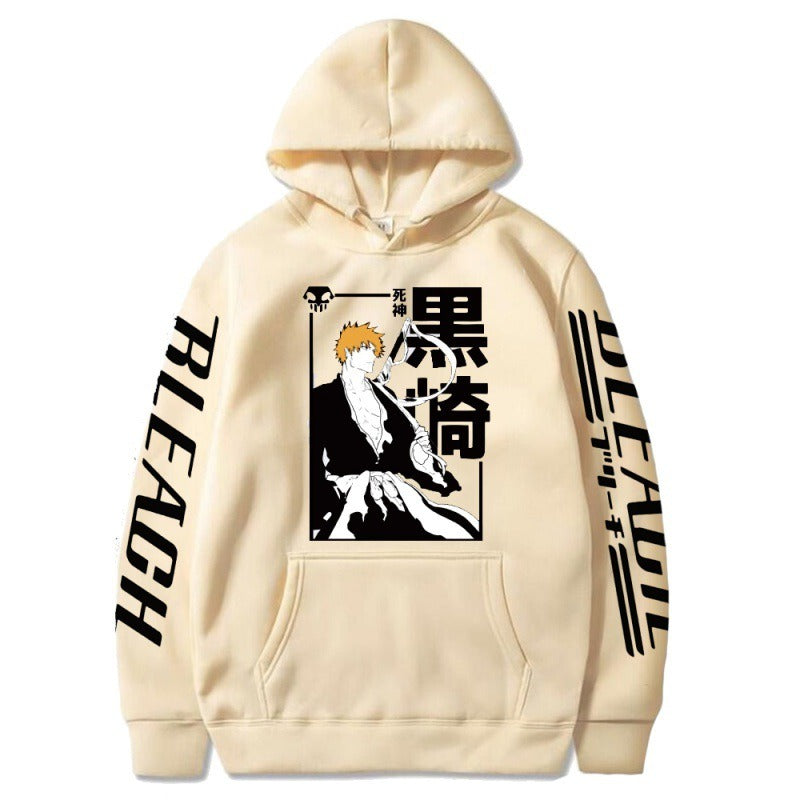 Shinigami Kurosaki Ichigo Estampado de anime acolchado con sudadera con capucha Sudadera con capucha de anime