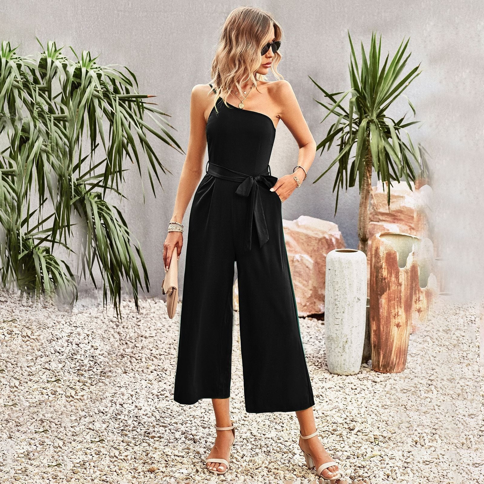 Off-shoulder Strapping Jumpsuit Women's