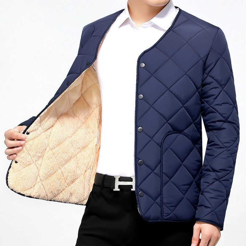 Men's Down Cotton Padded Jacket With Velvet Thickened Cotton