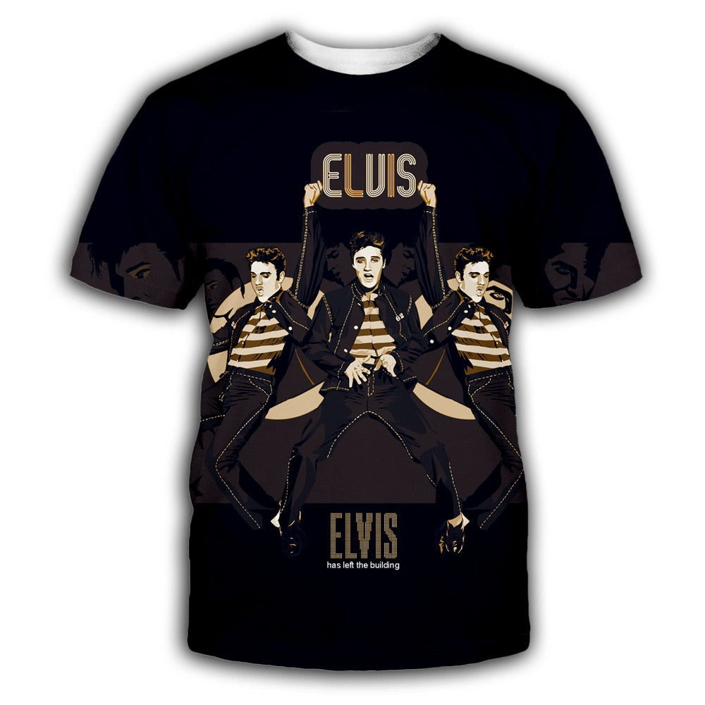 Men's New T-shirt Elvis Presley Rock Superstar